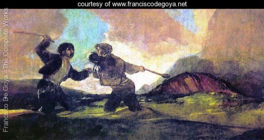 Duel with Cudgels, by Francisco Goya