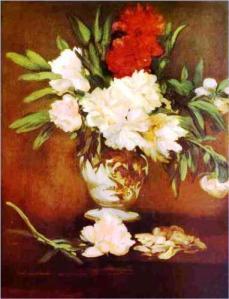 Peonies in a Vase, by Édouard Manet, 1864 